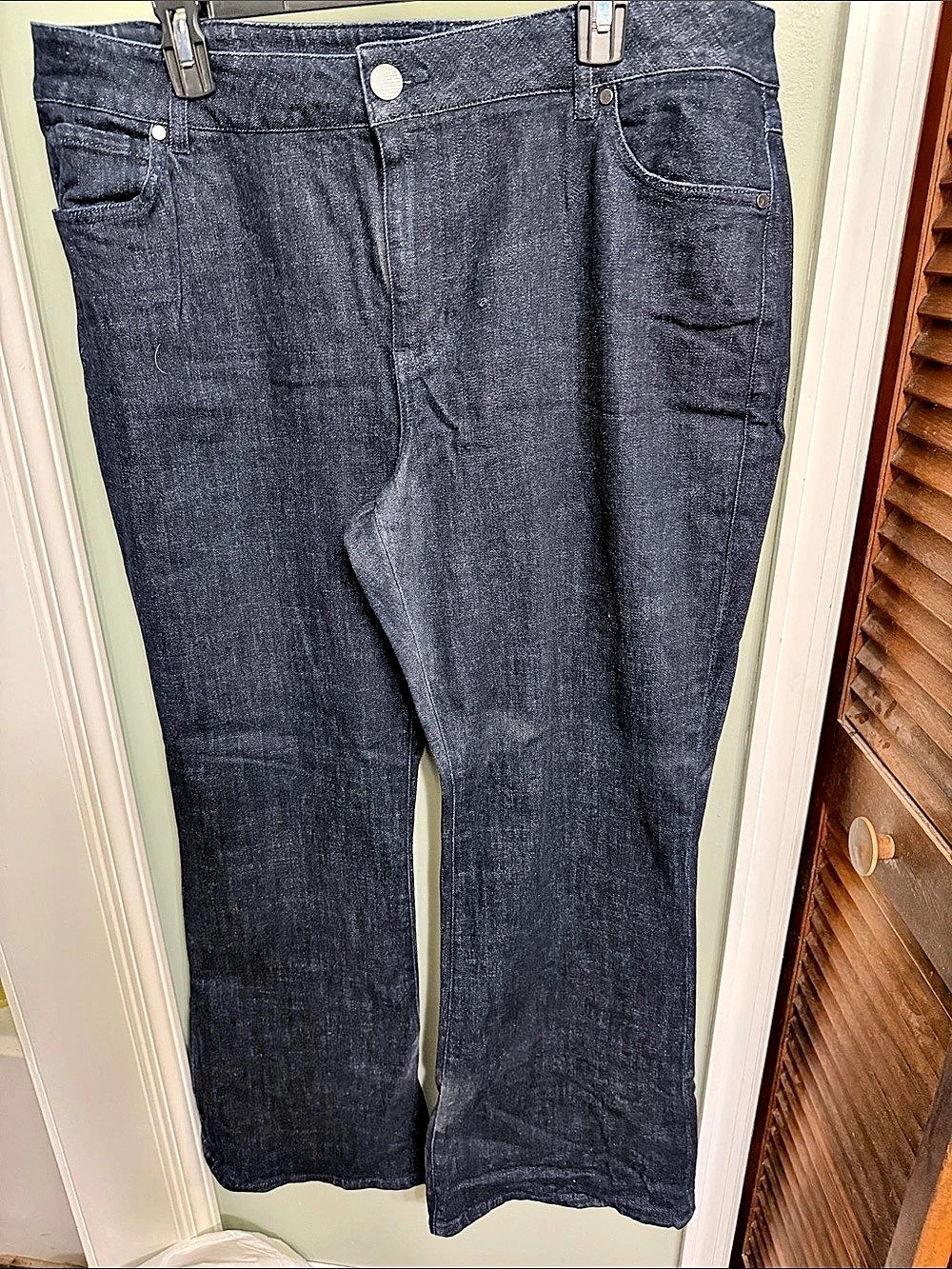 CAbi Straight Leg Jeans in Blue Waist 16
